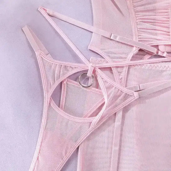 Romantic Tulle Bustier and Skirt Lingerie Set - Fashionfitz