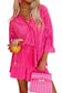 Rose 3/4 sleeves pleated shirt and high waist shorts lounge set - loungewear