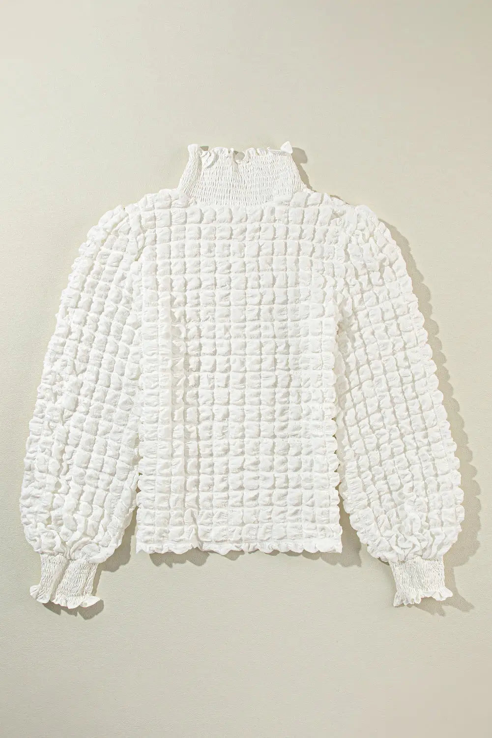 Rose bubble textured waffle hoodie - tops