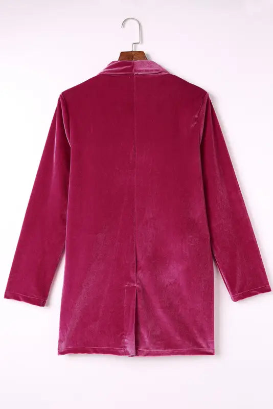 Rose casual pocketed velvet blazer - blazers