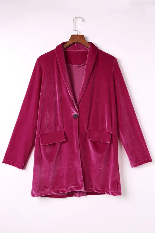 Rose casual pocketed velvet blazer - blazers