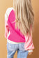 Rose colorblock long sleeve pullover fleece sweatshirt - sweatshirts & hoodies