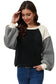 Rose colorblock long sleeve pullover fleece sweatshirt - sweatshirts & hoodies