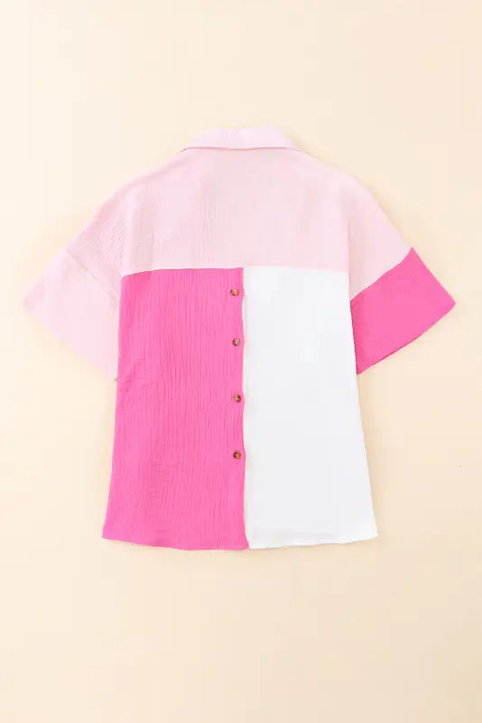 Rose color-block polo shirt - t-shirts