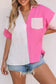 Rose color-block polo shirt - t-shirts