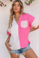 Rose color-block polo shirt - t-shirts