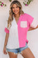 Rose color-block polo shirt - t-shirts