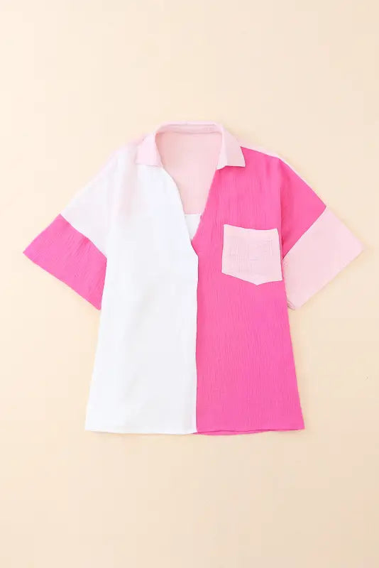 Rose color-block polo shirt - t-shirts