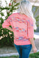 Rose colorful stripes 3/4 sleeve loose sweater - sweaters & cardigans