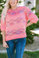 Rose colorful stripes 3/4 sleeve loose sweater - sweaters & cardigans