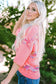 Rose colorful stripes 3/4 sleeve loose sweater - sweaters & cardigans