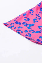 Rose Contrast Leopard Plus Size Blouse - Fashionfitz