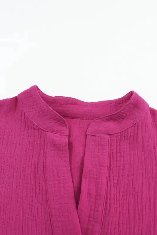 Rose Crinkled Tiered Shirt Dress - Fashionfitz