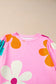 Rose cute flower print bracelet sleeve top - tops & tees