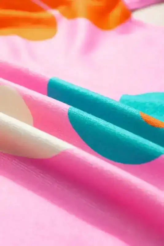 Rose Cute Flower Print Bracelet Sleeve Top - Fashionfitz