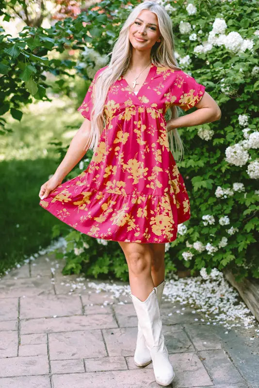 Rose floral smock dress - dresses/floral dresses