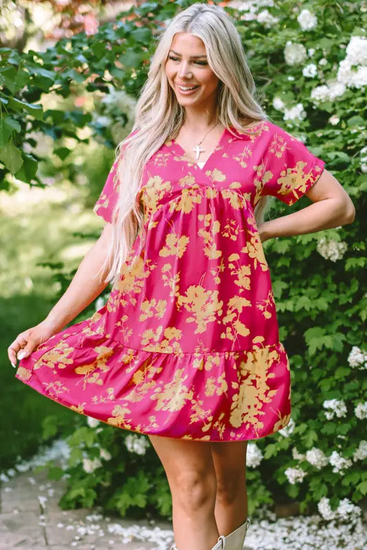 Rose floral smock dress - dresses/floral dresses