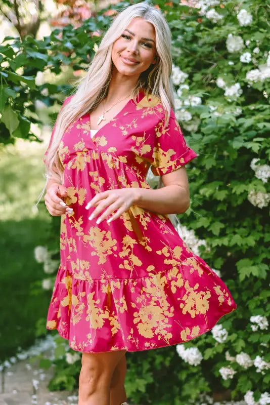 Rose floral smock dress - dresses/floral dresses