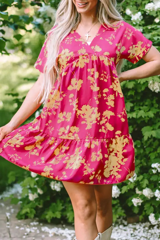 Rose floral smock dress - dresses/floral dresses