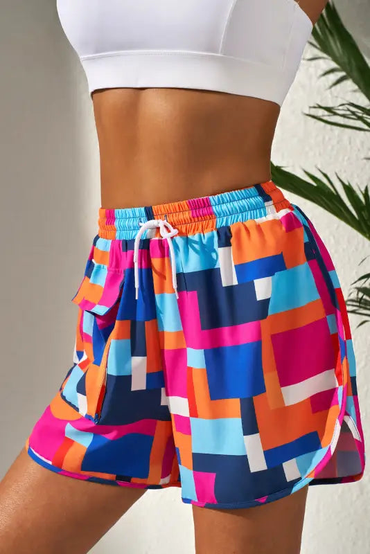 Rose geowave swim shorts - women swimwear | fashionfitz