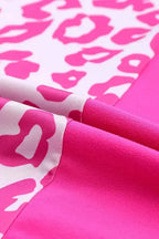 Rose Half Leopard Patchwork Top - Fashionfitz