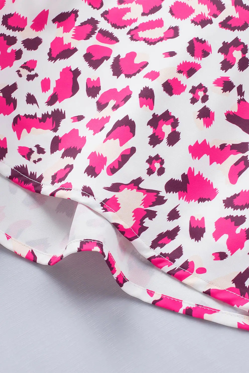 Rose leopard print flutter casual shorts