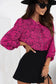 Rose leopard print pleated blouse with keyhole - tops