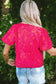 Rose leopard printed puff sleeve top - tops/tops & tees