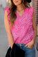 Rose leopard ruffle trim tank top - tops