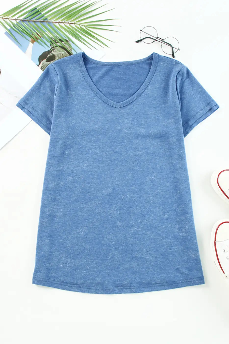 Mineral washed v-neck t-shirt - t-shirts