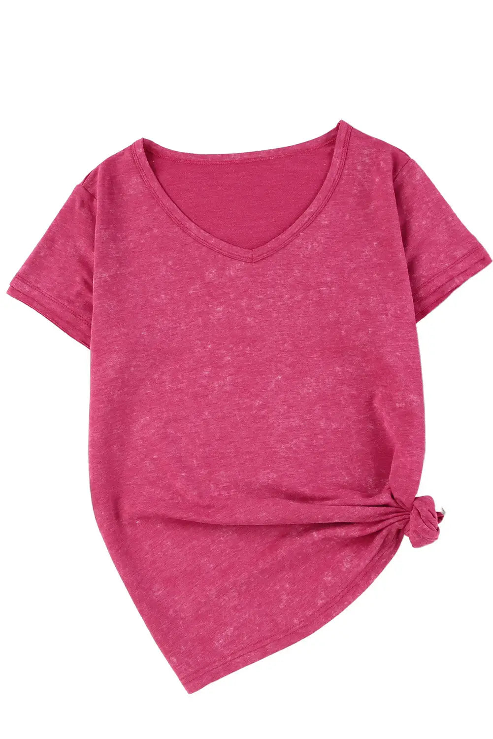 Rose mineral washed v neck short sleeve t shirt - t-shirts