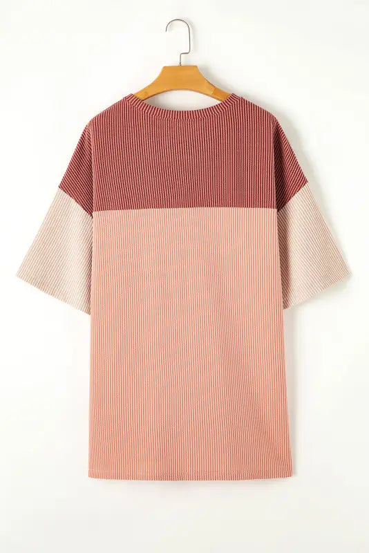 Rose pink plus size ribbed t-shirt - tops & tees