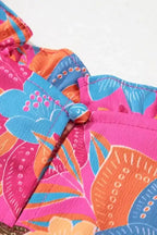 Rose Plus Floral Frilly Neck Blouse - Fashionfitz