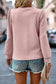 Rose red cable textured puff sleeve sweatshirt - tops