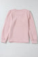 Rose red cable textured puff sleeve sweatshirt - tops