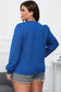 Rose red cable textured puff sleeve sweatshirt - tops