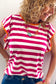 Rose red striped blouse | fashionfitz