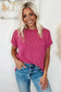 Textured Knit T-shirt - Rose Red - Fashionfitz
