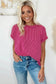 Textured Knit T-shirt - Rose Red - Fashionfitz