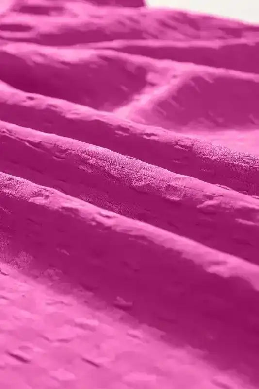 Rose Red Textured Mini Dress - Fashionfitz