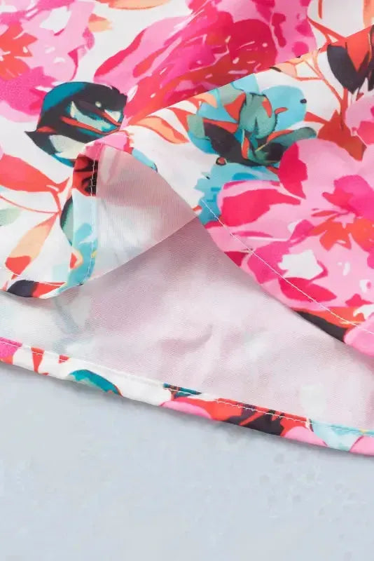 Rose Ruffle Flutter Sleeve Floral Blouse - Fashionfitz