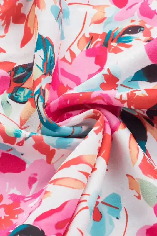 Rose Ruffle Flutter Sleeve Floral Blouse - Fashionfitz