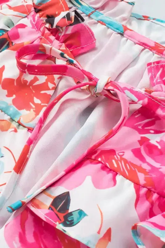 Rose Ruffle Flutter Sleeve Floral Blouse - Fashionfitz