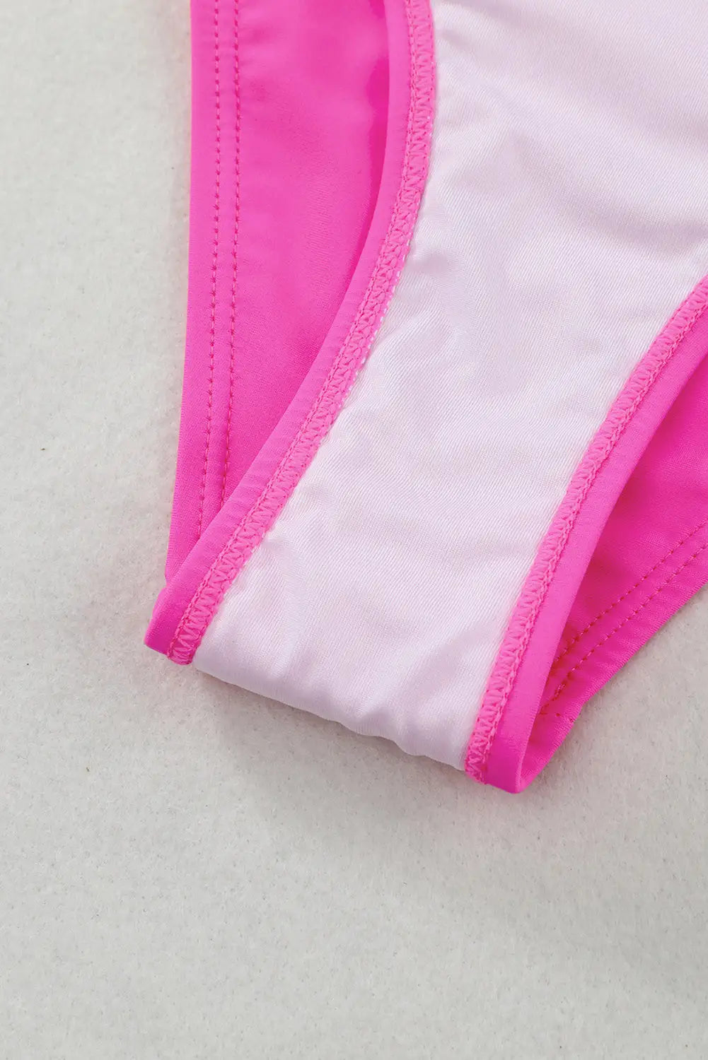 Rose scalloped criss cross high waist bikini - swimsuits
