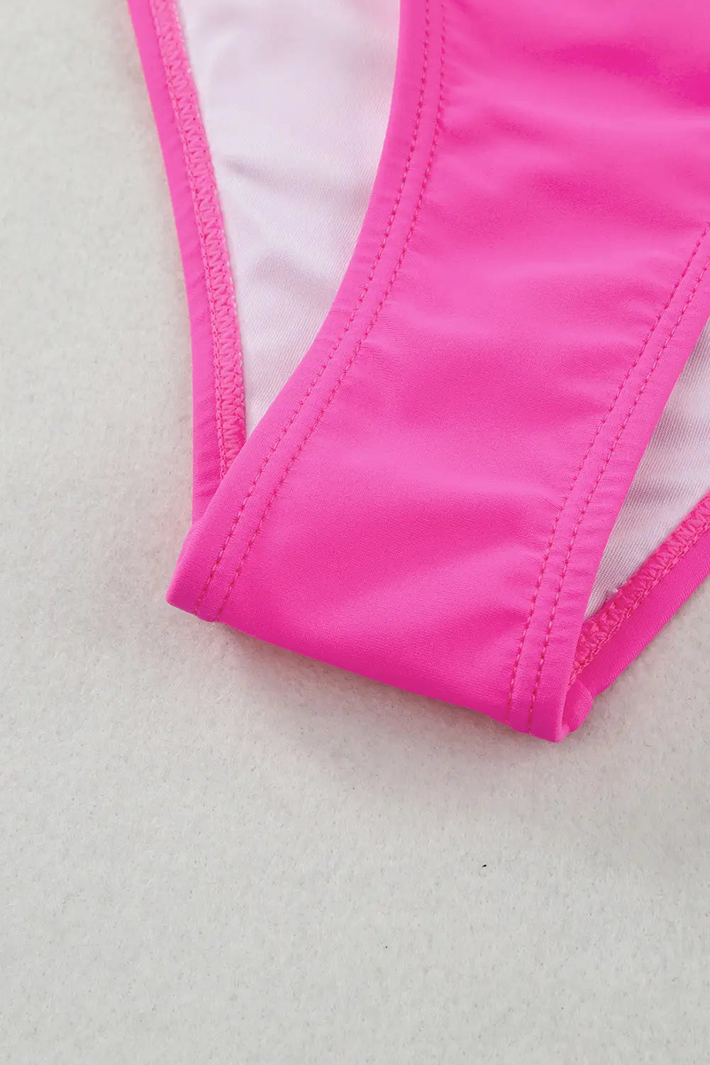 Rose scalloped criss cross high waist bikini - swimsuits