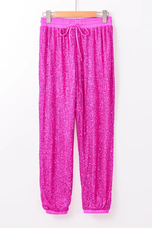 Rose sequin jogger pants - joggers