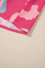 Rose Smocked Puff Sleeve V-Neck Blouse - Fashionfitz