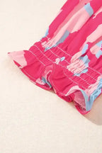 Rose Smocked Puff Sleeve V-Neck Blouse - Fashionfitz