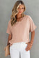 Rose solid v neck short sleeve blouse - tops