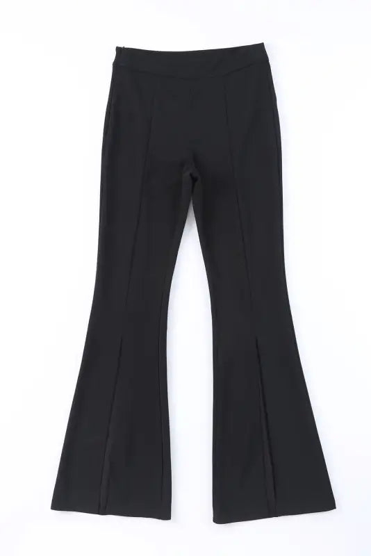 Rose split hem high waist pants - wide leg